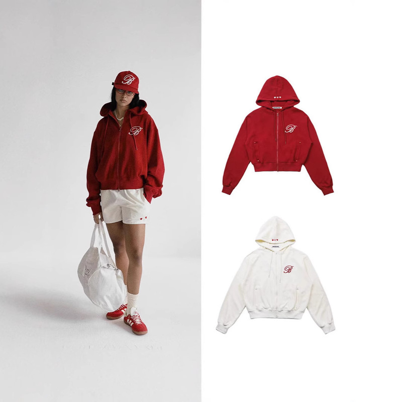 badblood South Korea American Sweater Women's Embroidered Lazy Style Hoodie Red Niche Loose Casual Coat Trendy badblood South Korea American Sweater Women's Embroidered Lazy Style Hoodie Red Niche Loose Casual Coat Trendy