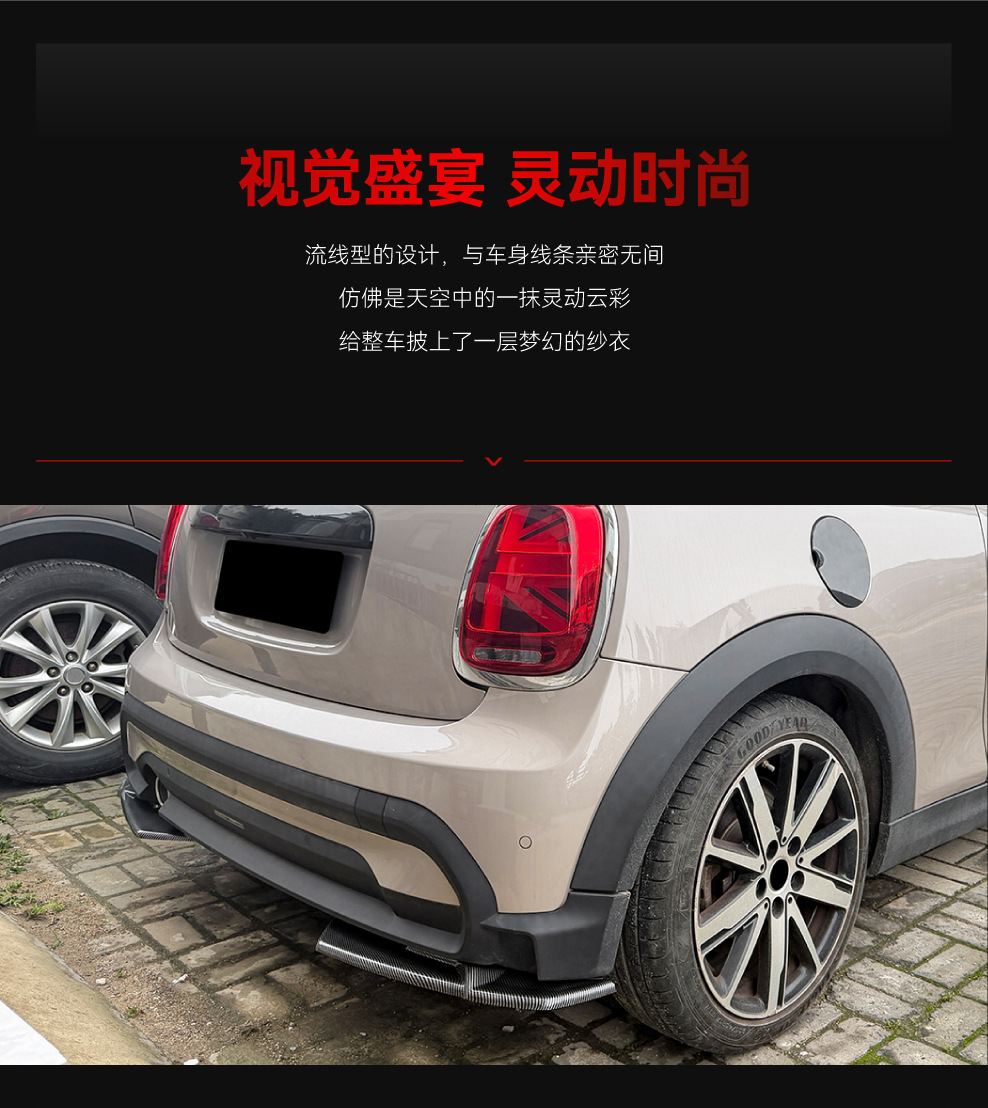 Applicable to 2022-2024 Mini Cooper F55 F56 F57 Rear Lip Spoiler Cross-Border Modification