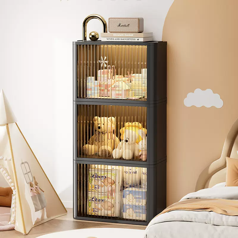 可折叠衣服收纳柜子家用简易衣柜飘窗整理箱塑料卷帘门收纳箱