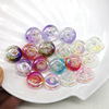 16mm acrylic UV plating high -bright two -color large hole burst color crushed crack bead flat round car wheel bead