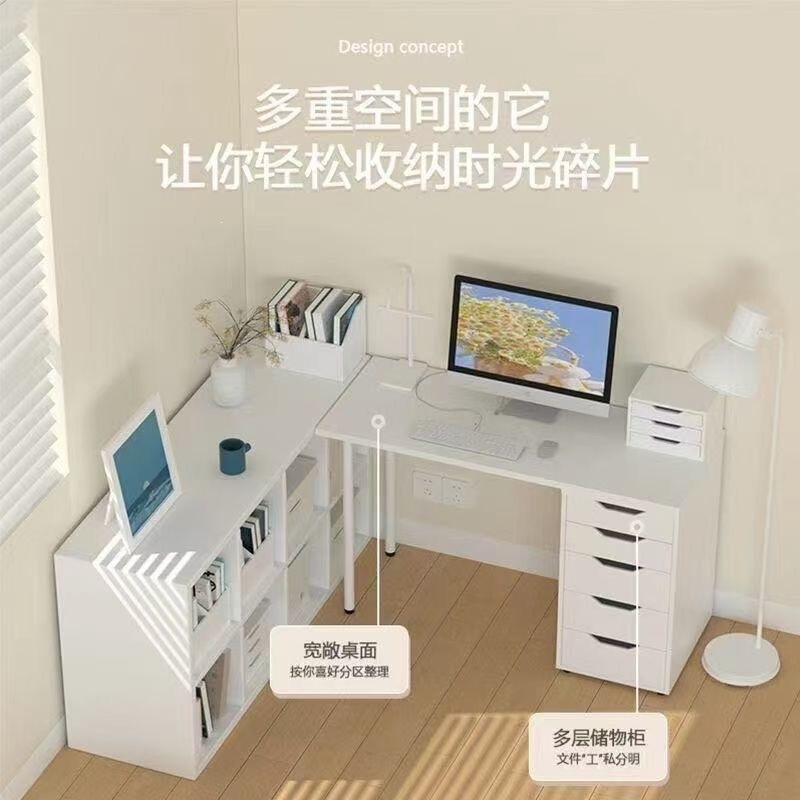 Modern Minimalist Style Internet-Famous Office White Computer Desk Study Desk Home Student Desk Makeup Double Desk Modern Minimalist Style Internet-Famous Office White Computer Desk Study Desk Home Student Desk Makeup Double Desk