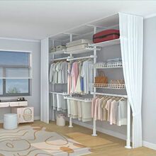 顶天立地晾衣架卧室落地置衣架免打孔衣柜伸缩衣帽挂衣服杆置物架