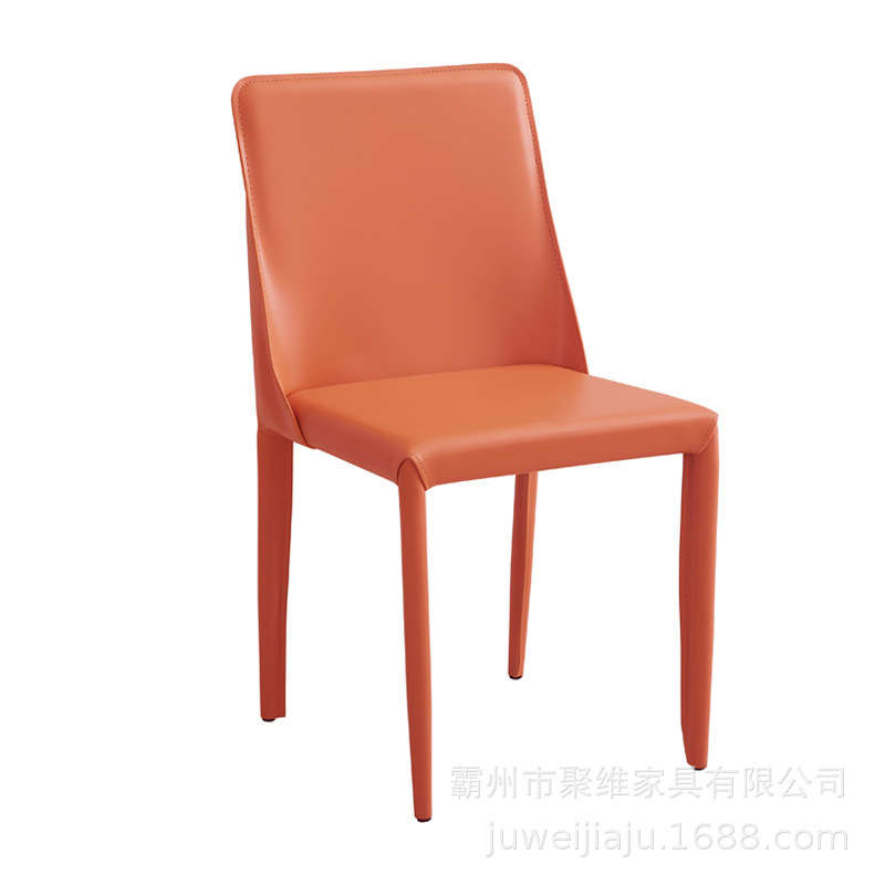 Sillas de comedor de cuero de silla de montar italianas domésticas simples sillas de patrón de sala de comedor de hotel taburetes de comedor