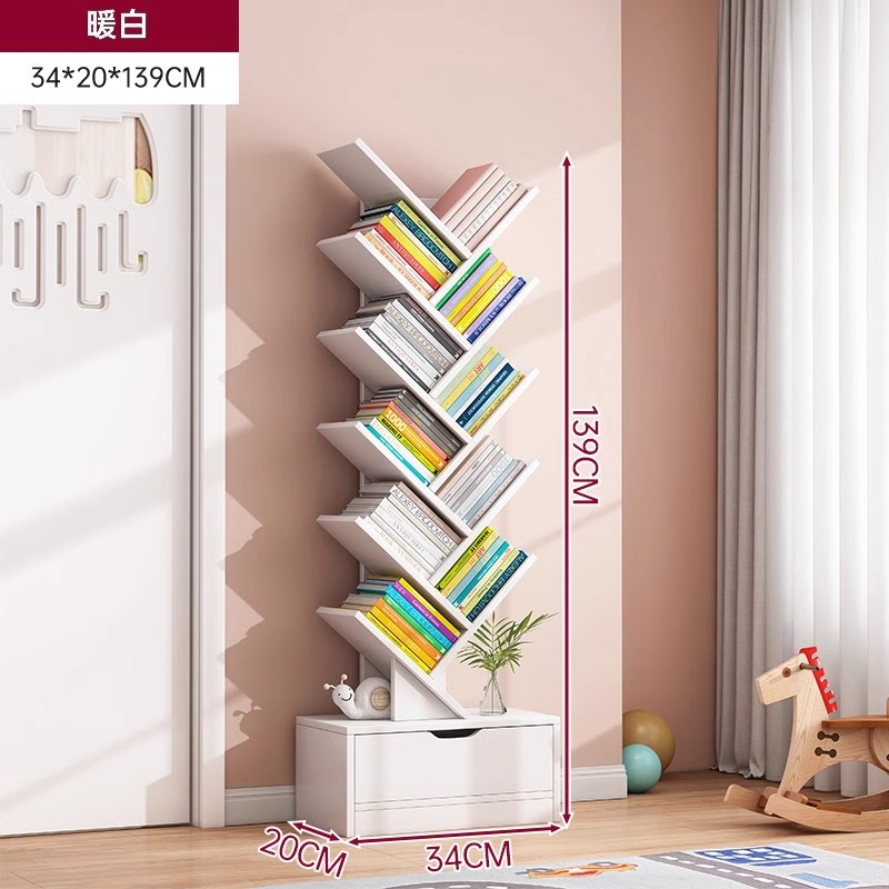 Estante de árbol simple estante de piso dormitorio contra la pared simple pequeño gabinete creativo moderno gabinete estrecho