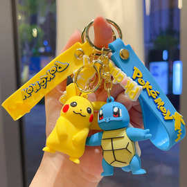 卡通宝可梦钥匙扣神奇宝贝皮卡丘挂件可达鸭学生书包礼物厂家批发