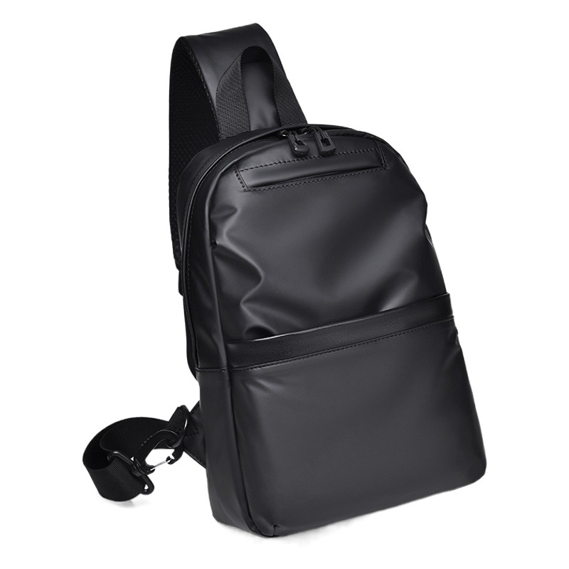New Men's Sports and Leisure Chest Bag Waterproof Leather Film Shoulder Bag Chest Bag Men's Multi-Functional Crossbody Bag Chest Bag