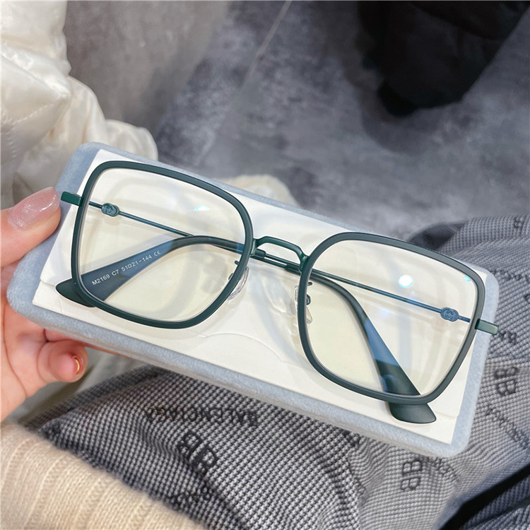 Fashion Solid Color Ac Square Full Frame Optical Glasses display picture 3