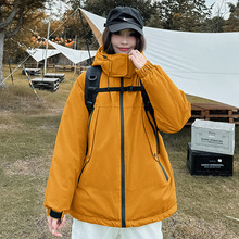 冲锋衣女款2025秋冬新款美式宽松夹棉加厚派克服工装羽绒爆款外套