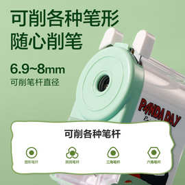 得力0641削笔机(绿色)抽拉式进笔手摇卷笔刀转刀卡通铅笔削笔刀