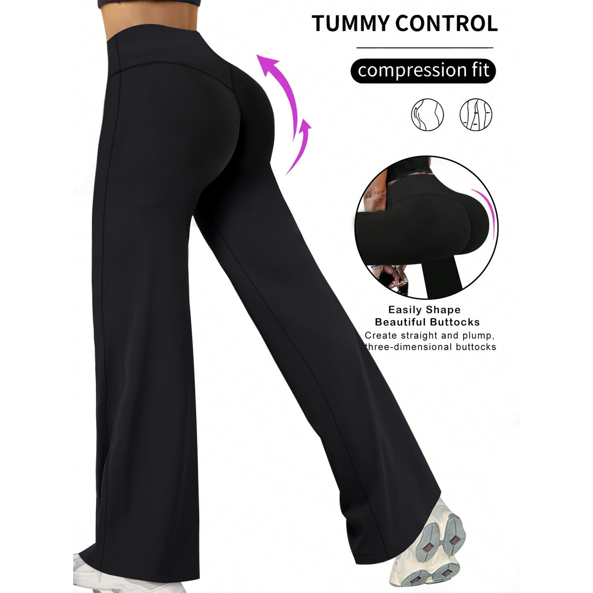 2025 Cross-Border Amazon Hot Style Straight Hip Lifting Slimming Look Indoor Fitness Sports Outer Wear Yoga Pants for Women
