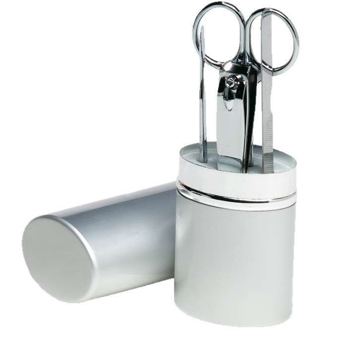 Kit de cortador de uñas portátil de aluminio con cortador de uñas inclinado herramienta de cuidado de belleza pinza de uñas conjunto de tijeras de uñas