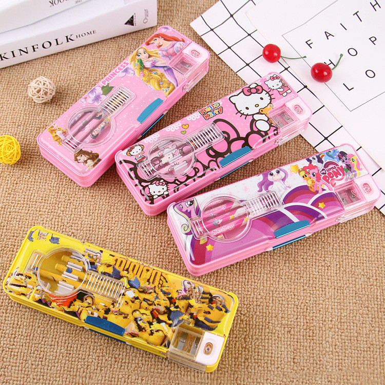 Großhandel Neue Cartoon Multifunktionale Doppelseitige Magnetische Bleistift Box display picture 3