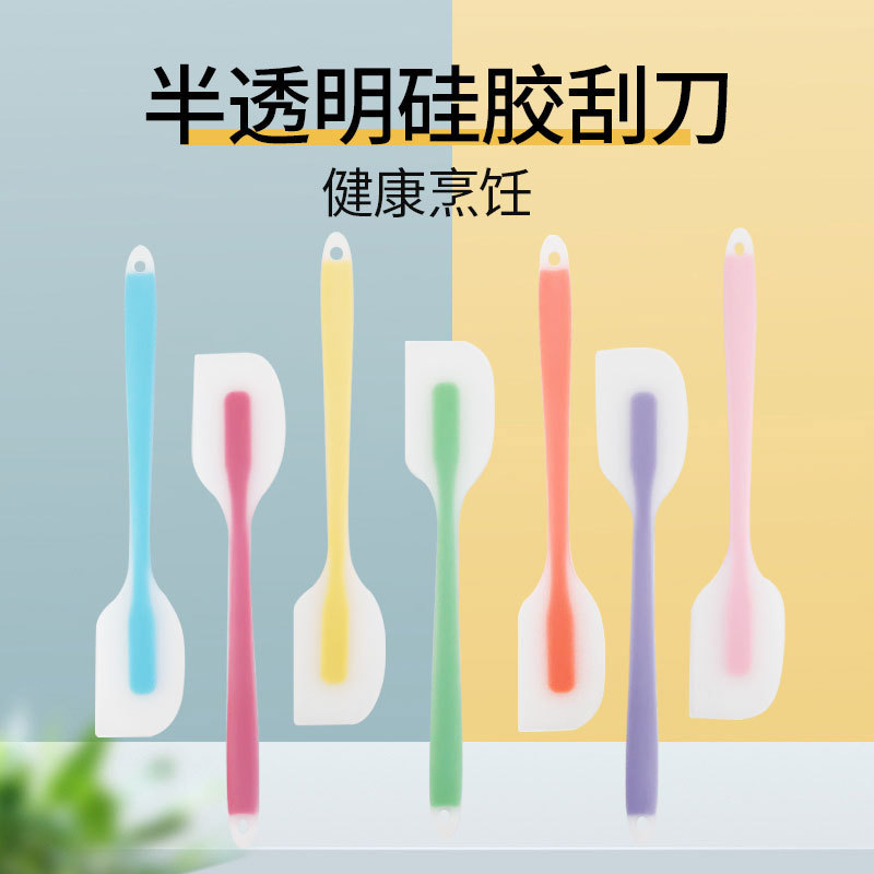 Wholesale Split Silicone Scraper Kitchen Baking Scraper Cake Cream Spatula High Temperature Resistant Mixing Scraper Ready Stock