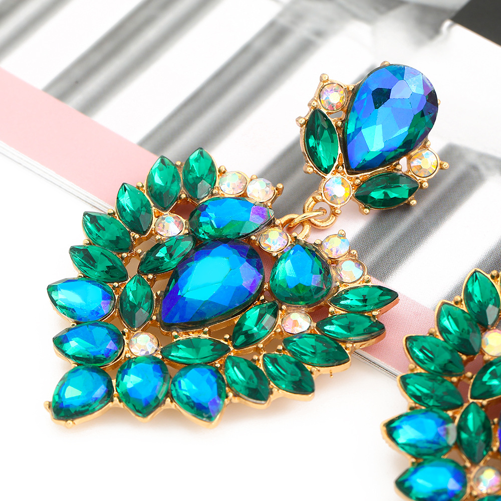 fashion color diamond geometric alloy earringspicture6