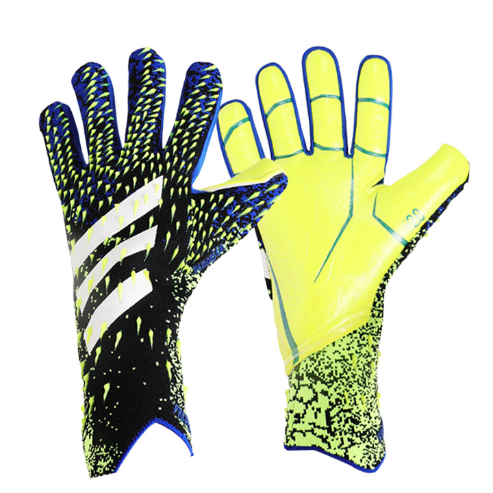 Guantes de portero de fútbol engrosados látex para adultos jóvenes sin dedos entrenamiento transpirable y cómodo portero de fútbol