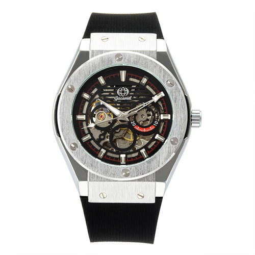 Gutuo  new men's mechanical watch trendy business automatic mechanical watch silicone band hollow men's watch wholesale