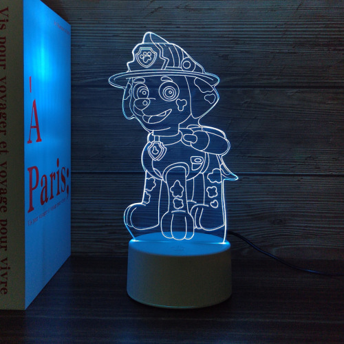 Paw Patrol Toy Figure 3D Night Light Room Decoration Lighting Bedside LED Light Gift for Children