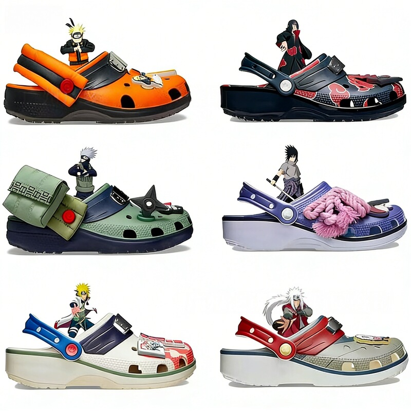 New Naruto Collaboration Model Summer Clogs Outdoor Beach Shoes Adult Clogs Anime Sandals