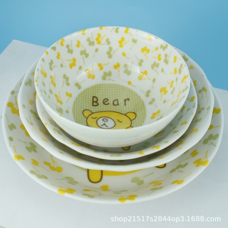 Cartoon Cute Bear Ceramic Dinner Plate Tableware Set Niche Creative Two-Person Food Dishes Special Price Wholesale Cartoon Cute Bear Ceramic Dinner Plate Tableware Set Niche Creative Two-Person Food Dishes Special Price Wholesale