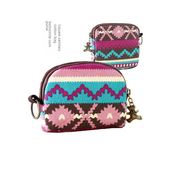 Cross-Border Best-Selling Key Pouch, Cute Cartoon Canvas Coin Purse, Coin Bag, Men's Card Holder, Coin Wallet Bags