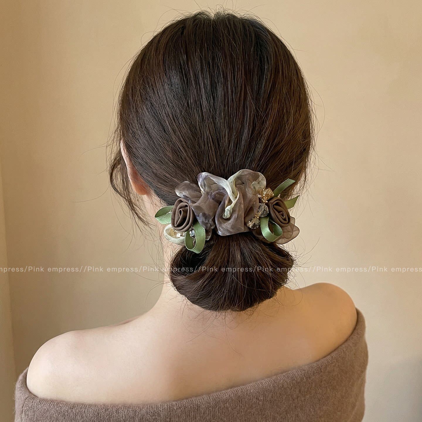 Cuerdas de cabello de viento pastoral pequeñas y altos valores faciales, anillo de cabello de intestino grande, sensación de una niña de banda de goma flácida, cuerdas de malla de banda de bola de cabeza