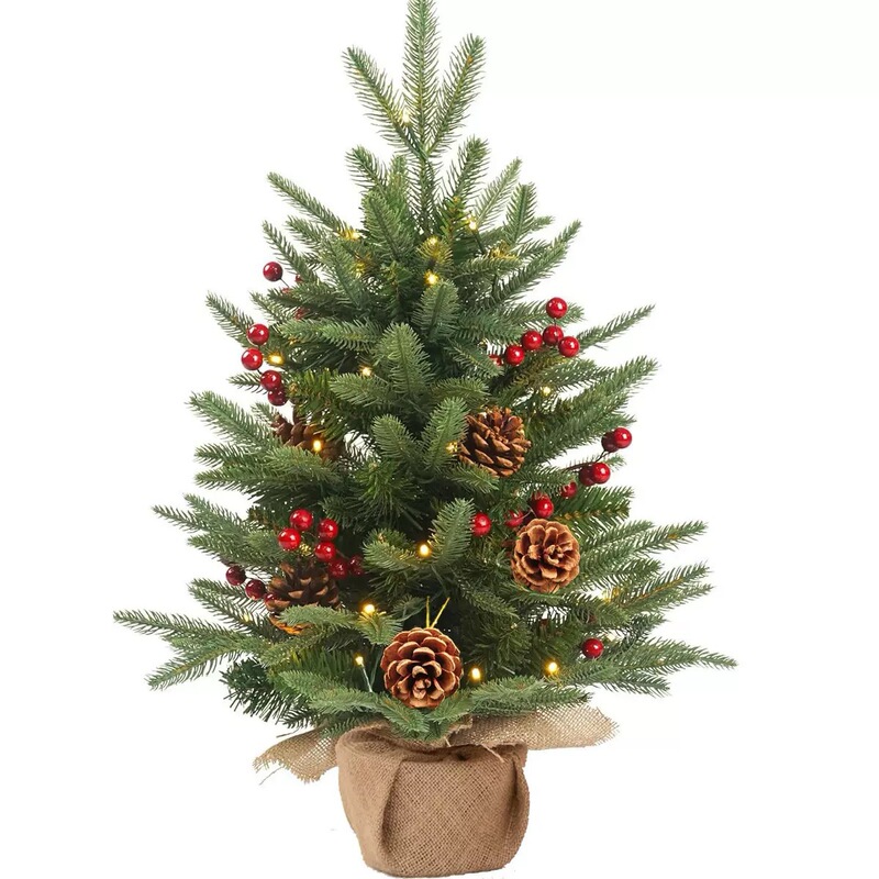 Zechen クロスボーダー特別なクリスマス小さなデスクトップクリスマスツリーオーナメントベリーパインコーンホームデコレーション暖炉|undefined