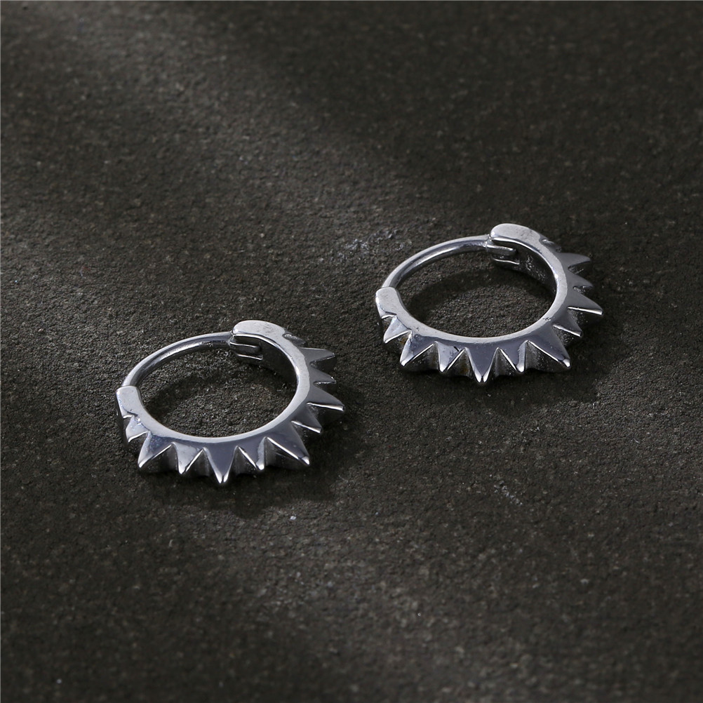 5g Weight 1 Piece Punk Geometric Titanium Steel Plating Men's Hoop Earrings