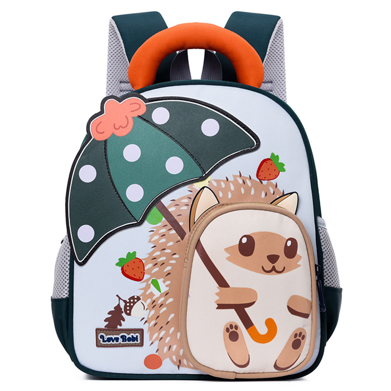 Mochila escolar de jardín de infantes para niños Mochila de preescolar de dibujos animados pequeño erizo