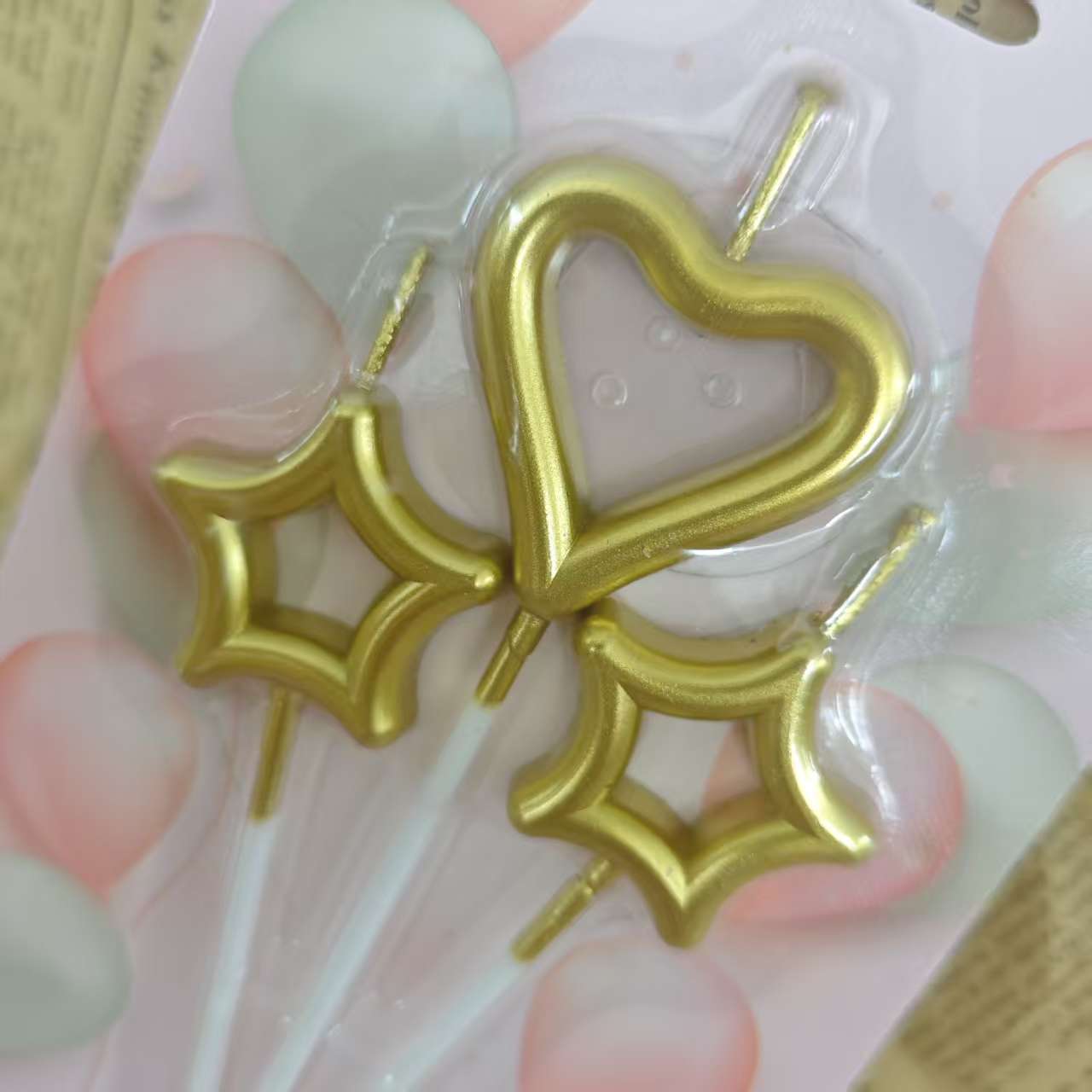 厂家直供 生日蛋糕蜡烛镀金星星爱心形蜡烛创意浪漫派对烘焙生日