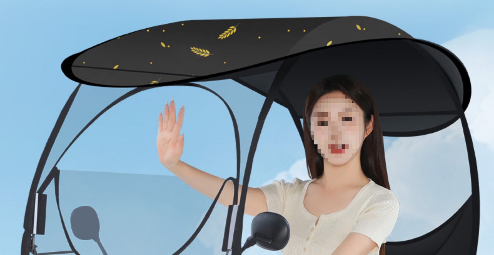 New Model Electric Scooter Rain Shelter, Electric Bike Sunshade, Rainproof Canopy for Electric Motorcycles, Wholesale
