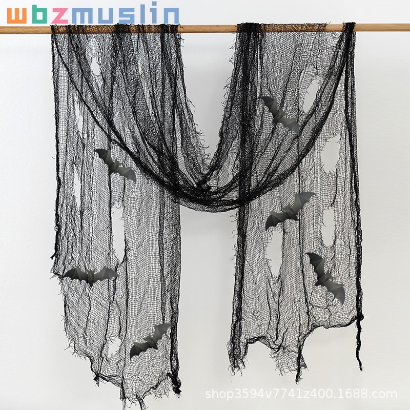 Decoración de Halloween gaza multicolor rover agujero colgar tela fantasma casa embrujada suministros de fiesta agujero de red