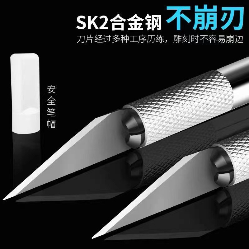 Cuchillo de talla de aleación de aluminio, venta al por mayor, cuchillo de talla de papel, herramienta de tallado DIY, bolígrafo de mano, cuchillo, sello de goma, tallado de madera, cuchillo de pluma hecho a mano