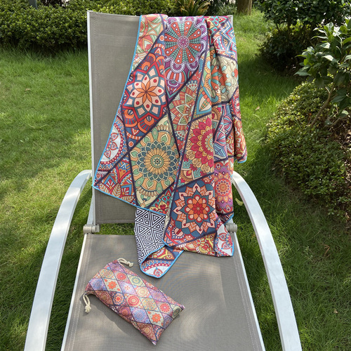 Cross-border hot-selling European and American beach towels quick-drying thickened double-sided printed bath towels plus size microfiber towels