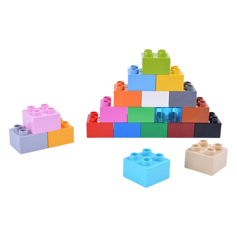 Large Particle Building Block Accessories for Children's Educational Institutions 2X2 Intermediate Four-Hole Square 4-Hole Loose Basic Block Parts