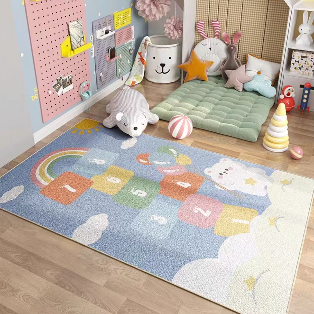 Hogar engrosado bucle de lana estera de escalada de bebé a prueba de frío gota-resistente plegable manta de noche habitación de los niños Juego educativo Manta