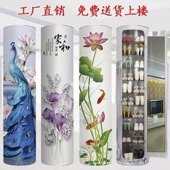 大容量 360 度回転靴キャビネットホーム玄関収納高垂直靴ラックラウンドシリンダーキャビネット
