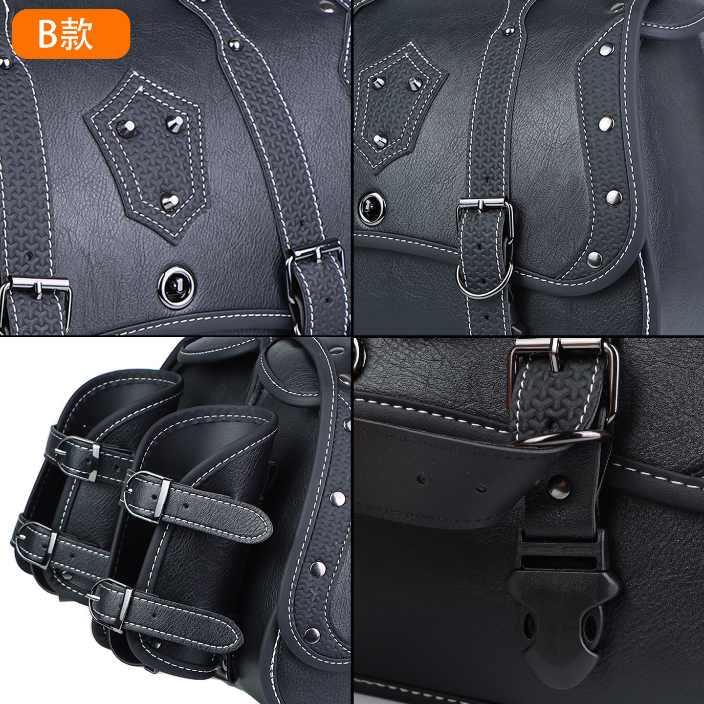 Suitable for Benda Jinjila 350 Black Ride 500 Spring Breeze 450 Bracket Side Bag Motorcycle Retro Leather Waterproof Side Bag