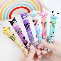 漫画かわいい家族十色ボールペン多色押し手帳ペンins高颜値造形カラーペン文房具