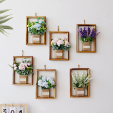 免打孔墙壁挂件遮丑吊挂式背景墙装饰绿植创意客厅墙面仿真花壁挂