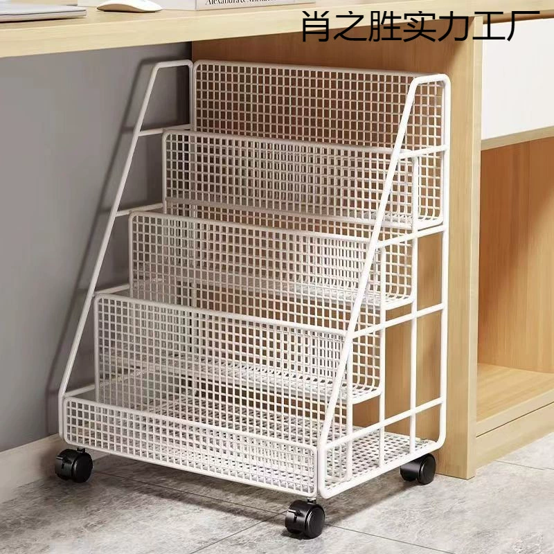 Стеллаж для хранения книжек с картинками под столом, съемная книжная полка, напольная стойка для чтения на колесиках, детский книжный шкаф для малышей