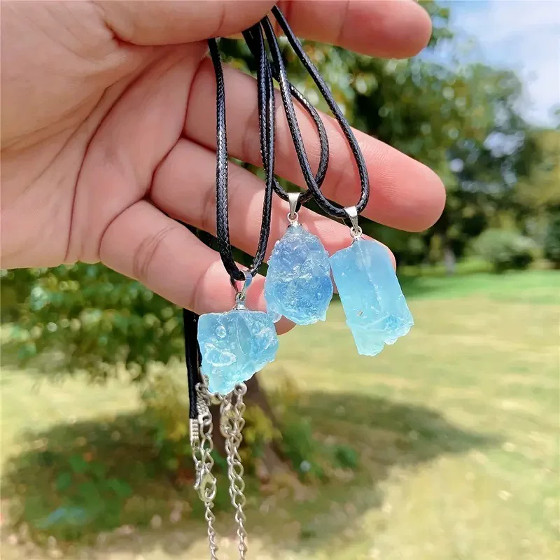 П pendant из органического морского сапфира, украшение к Дню матери, с камнем, подарок на день рождения