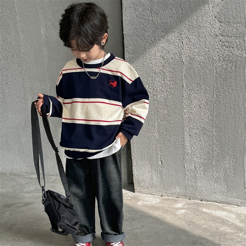 Boy Hai Ma home 2024 spring and autumn new children's casual pants children Korean version of cool wash jeans all match