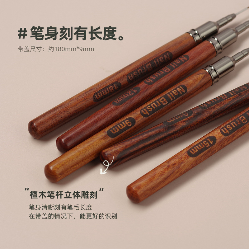 カバー付きネイルアートニードルチューブ描画ペン、極細ペイントペン、フレンチフックライン構築、スマッジング、光線療法ペン、マニキュアツール|undefined
