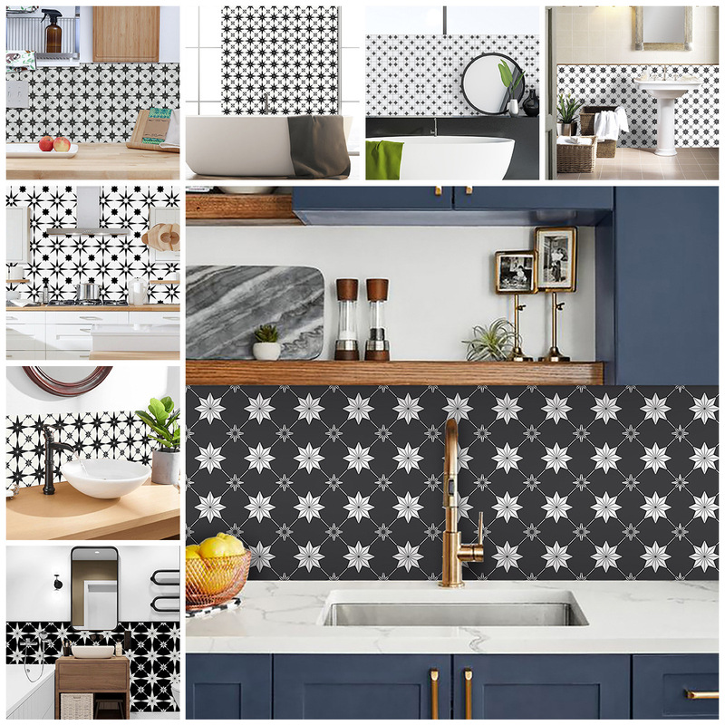 Foreign trade cross-border hot-selling stitching star tile stickers home renovation floor stickers decorative self-adhesive frosted wall stickers Foreign trade cross-border hot-selling stitching star tile stickers home renovation floor stickers decorative self-adhesive frosted wall stickers