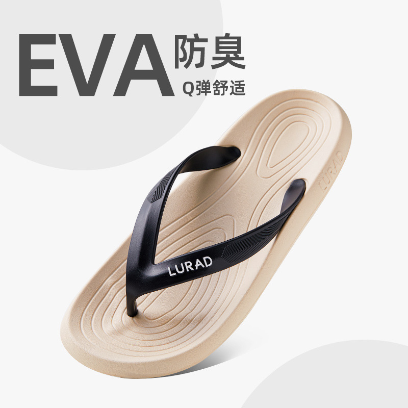 Luladi Fashion Flip-Flops Women's Summer Seaside Clips Wear-resistant Non-slip Outer Wear Beach Shoes Flat Flip-flops Sandals