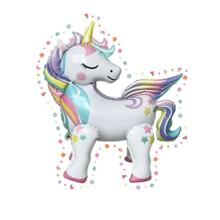 亚马逊新款组装站立气球卡通独角马动物气球铝膜儿童生日派对装饰