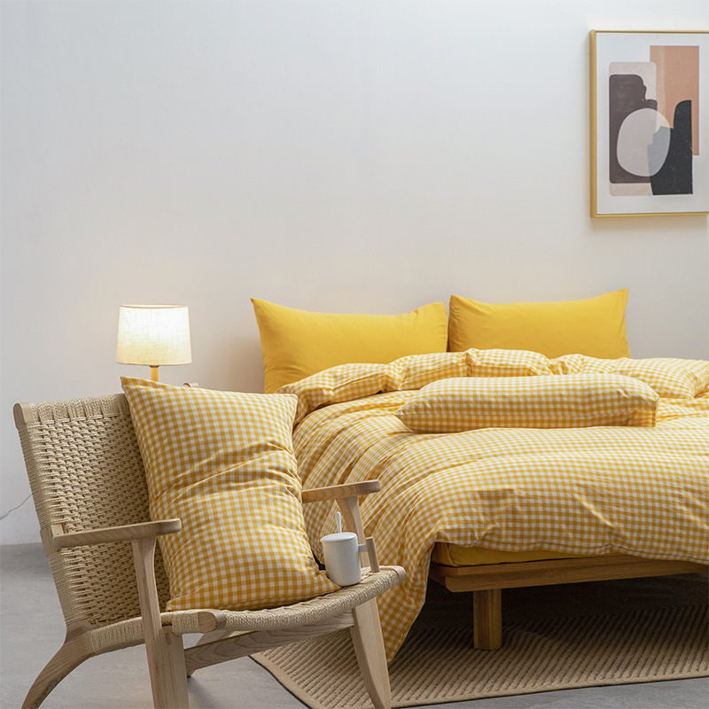 Set lenzuola e copripiumino 3 pezzi in cotone puro semplice_voghion.com