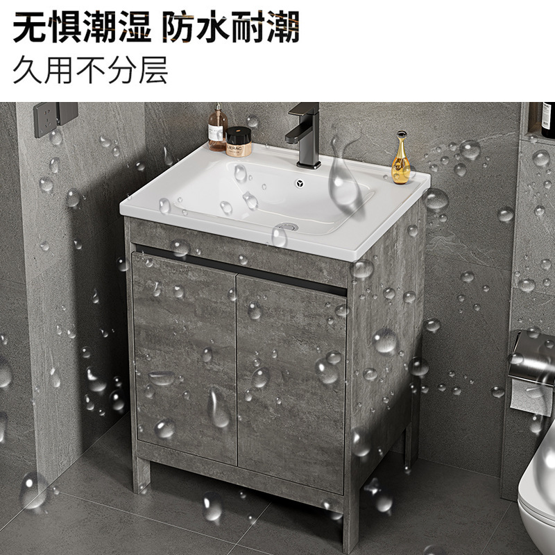 Apartamento pequeño ultra estrecho armario de lavabo de piso combinado espacio armario de baño de aluminio lavabo baño profundo lavabo