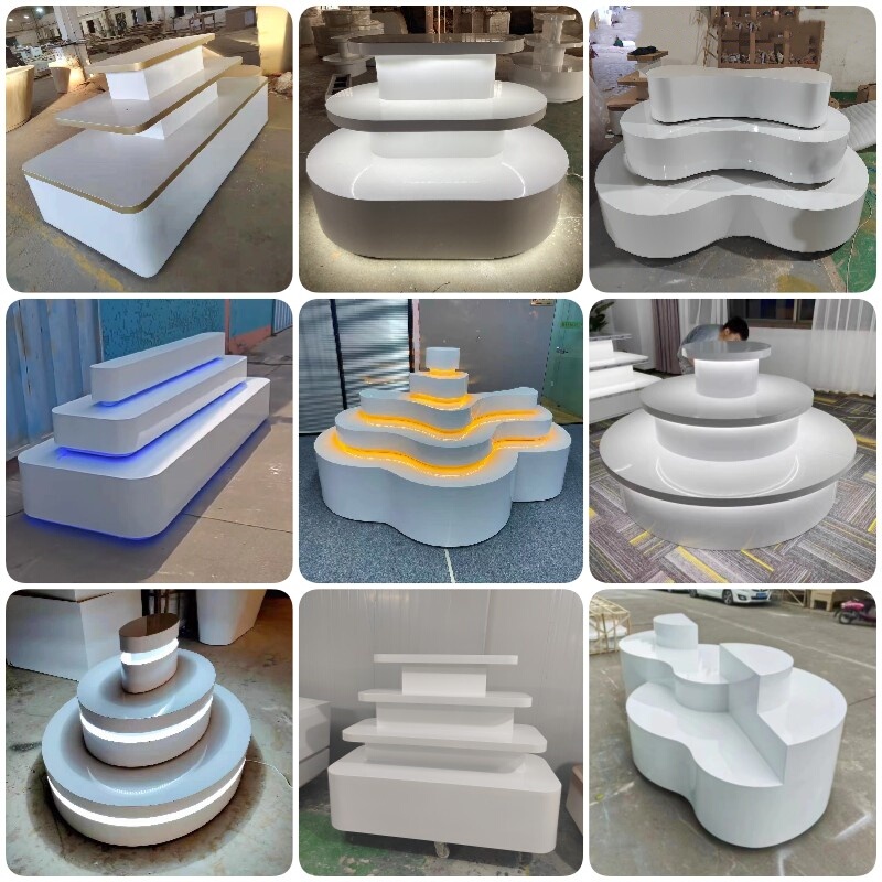 Island Display Stand Round Booth Multi-Layer Island Cabinet Rotating Luminous Product Promotion Stand Technology Creative Display Stand