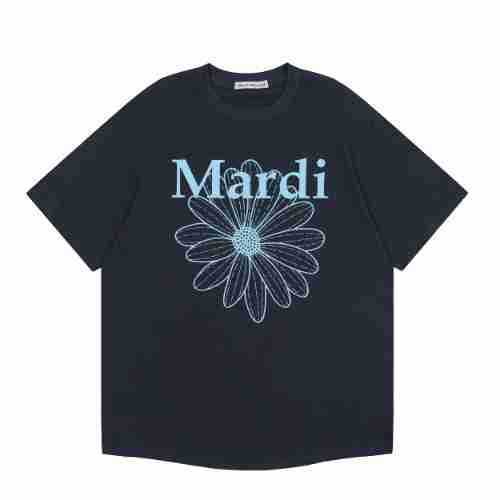 韓国マルディトレンディな半袖フラワープリントゴールドハイシルバー夏ラウンドネック純綿ルーズTシャツトップトレンディ|undefined